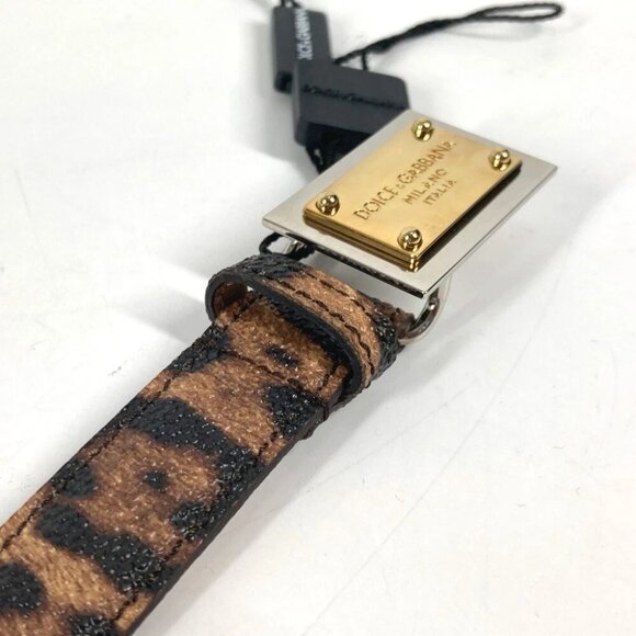 DOLCE&GABBANA Logo Leopard Leopard print Leopard belt PVC Brown/Black